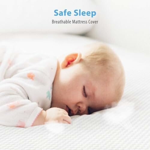 Baby sleeping on breathable mattress cover