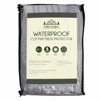 Cabin Comfort waterproof cot mattress protector package